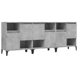 Berkfield Home Sideboards 3 pcs Concrete Grey 60x35x70 cm Engineered Wood - Size: 60 x 35 x 70 cm - thumbnail 1