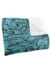JQ Licensing Royce Mcclure Great White Shark Woodcut Pattern Silky Touch Super Soft Throw Blanket 152 X 127 cm - thumbnail 3