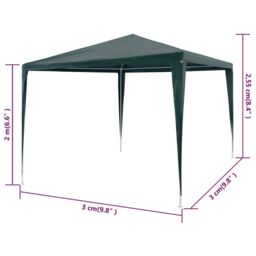 Berkfield Home Party Tent 3x3 m PE Green - thumbnail 6