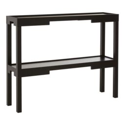 Orsina Two Tiered Design Console Table, Console Table With Storage Shelf, Durable & Versatile Hallway Table in Black - thumbnail 2