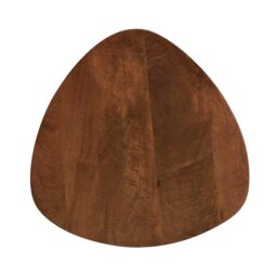MH London Triangle Solid Mango Wood Side Table, Bedside End Table - Tora in Walnut - thumbnail 5