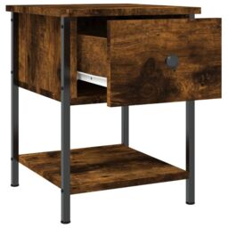 Berkfield Home Bedside Tables 2 pcs Smoked Oak 34x35.5x45 cm Engineered Wood in Brown - thumbnail 6