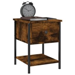 Berkfield Home Bedside Tables 2 pcs Smoked Oak 34x35.5x45 cm Engineered Wood in Brown - thumbnail 4