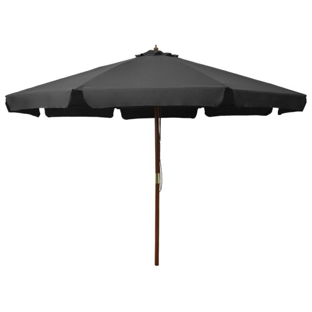 Berkfield Home Outdoor Parasol with Wooden Pole 330 cm Anthracite in Black - image 1
