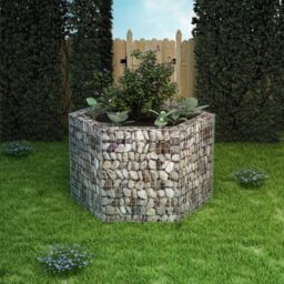 Berkfield Home Hexagonal Gabion Raised Bed 160x140x100 cm in Silver - Size: 160 x 140 x 100 cm - thumbnail 1