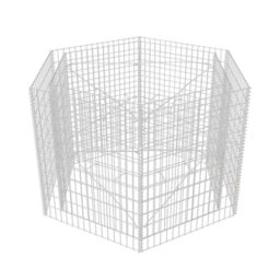 Berkfield Home Hexagonal Gabion Raised Bed 160x140x100 cm in Silver - Size: 160 x 140 x 100 cm - thumbnail 3