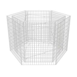 Berkfield Home Hexagonal Gabion Raised Bed 160x140x100 cm in Silver - Size: 160 x 140 x 100 cm - thumbnail 2