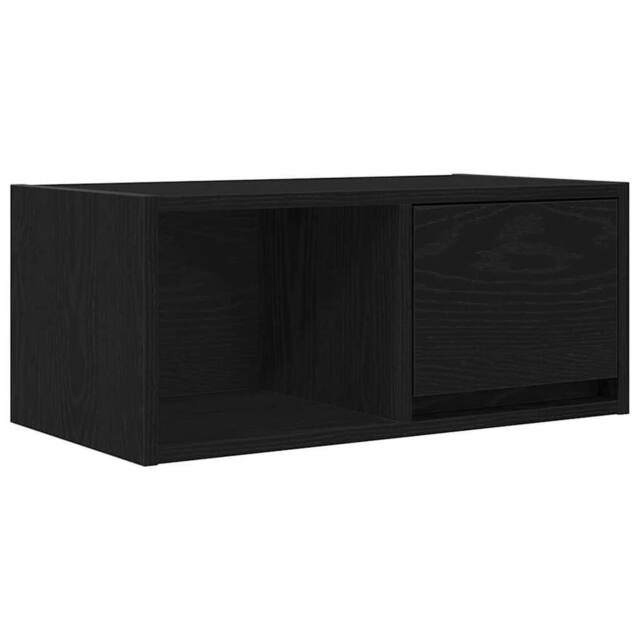 Berkfield Home TV Cabinet Black Oak 60x31x25.5 cm Engineered Wood - image 1