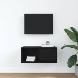 Berkfield Home TV Cabinet Black Oak 60x31x25.5 cm Engineered Wood - thumbnail 3
