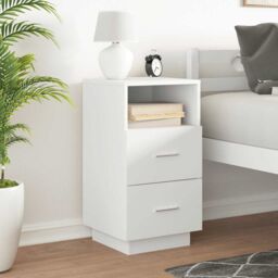 Berkfield Home Bedside Cabinet with 2 Drawers White 36x36x68 cm - Size: 36 x 36 x 68 cm - thumbnail 3