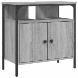 Berkfield Home Bathroom Sink Cabinet Grey Sonoma 60x30x60 cm Engineered Wood - Size: 60 x 30 x 60 cm - thumbnail 2