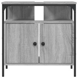 Berkfield Home Bathroom Sink Cabinet Grey Sonoma 60x30x60 cm Engineered Wood - Size: 60 x 30 x 60 cm - thumbnail 5
