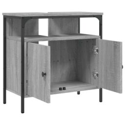 Berkfield Home Bathroom Sink Cabinet Grey Sonoma 60x30x60 cm Engineered Wood - Size: 60 x 30 x 60 cm - thumbnail 6
