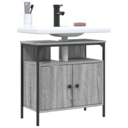 Berkfield Home Bathroom Sink Cabinet Grey Sonoma 60x30x60 cm Engineered Wood - Size: 60 x 30 x 60 cm - thumbnail 1