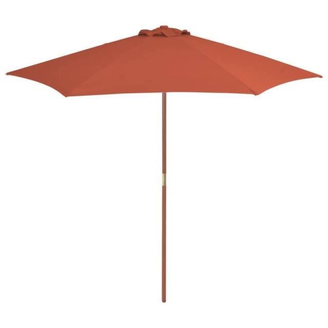 Berkfield Home Outdoor Parasol with Wooden Pole 270 cm Terracotta in Brown - image 1