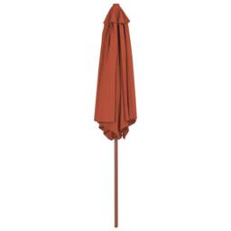 Berkfield Home Outdoor Parasol with Wooden Pole 270 cm Terracotta in Brown - thumbnail 3