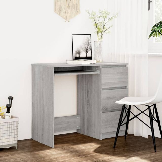 Berkfield Home Desk Grey Sonoma 90x45x76 cm Engineered Wood - Size: 90 x 45 x 76 cm - image 1