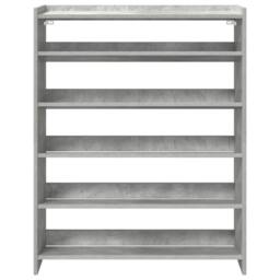Berkfield Home Shoe Rack Concrete Grey 80x25x100 cm Engineered Wood - Size: 80 x 25 x 100 cm - thumbnail 4