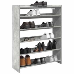Berkfield Home Shoe Rack Concrete Grey 80x25x100 cm Engineered Wood - Size: 80 x 25 x 100 cm - thumbnail 2