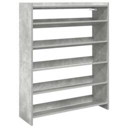 Berkfield Home Shoe Rack Concrete Grey 80x25x100 cm Engineered Wood - Size: 80 x 25 x 100 cm - thumbnail 1