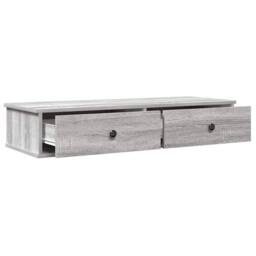 Berkfield Home Wall Shelf with Drawers Grey Sonoma 100x37.5x19 cm Engineered Wood - thumbnail 7