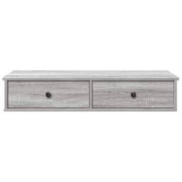 Berkfield Home Wall Shelf with Drawers Grey Sonoma 100x37.5x19 cm Engineered Wood - thumbnail 4