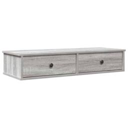 Berkfield Home Wall Shelf with Drawers Grey Sonoma 100x37.5x19 cm Engineered Wood - thumbnail 2