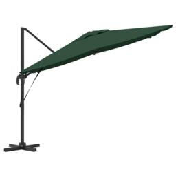 Berkfield Home Green Cantilever Roma Parasol Green 286x285x265 cm Aluminium - Size: 286 x 285 x 265 cm - thumbnail 6