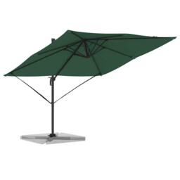 Berkfield Home Green Cantilever Roma Parasol Green 286x285x265 cm Aluminium - Size: 286 x 285 x 265 cm - thumbnail 1
