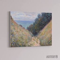 "Artery8 Claude Monet Road At La Cavee Pourville Canvas Wall Art Print - Size: W24"" x H32""" - thumbnail 2