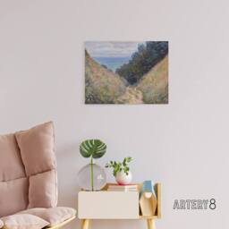 "Artery8 Claude Monet Road At La Cavee Pourville Canvas Wall Art Print - Size: W24"" x H32""" - thumbnail 3