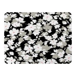 Benjamin Tate Design Grey White & Black Flowers Blanket in Natural - Size: 120 cm x 150 cm - thumbnail 1