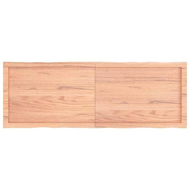 Berkfield Home Table Top Light Brown 140x50x(2-4)cm Treated Solid Wood Live Edge - image 1