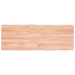 Berkfield Home Table Top Light Brown 140x50x(2-4)cm Treated Solid Wood Live Edge - thumbnail 2
