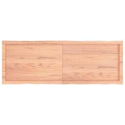 Berkfield Home Table Top Light Brown 140x50x(2-4)cm Treated Solid Wood Live Edge