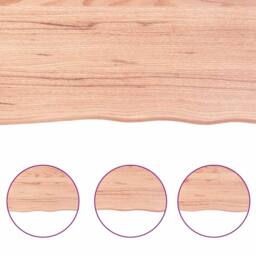Berkfield Home Table Top Light Brown 140x50x(2-4)cm Treated Solid Wood Live Edge - thumbnail 6