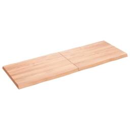 Berkfield Home Table Top Light Brown 140x50x(2-4)cm Treated Solid Wood Live Edge - thumbnail 3