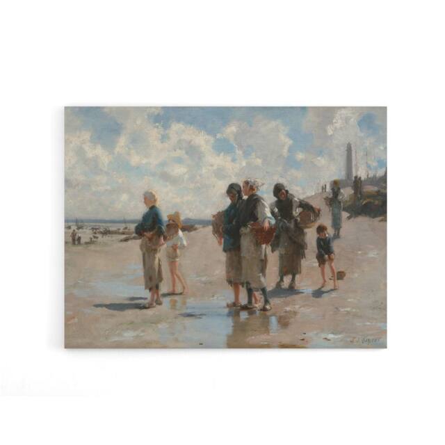 "Artery8 John Singer Sargent Fishing For Oysters Canvas Wall Art Print in Blue - Size: W24"" x H32""" - image 1