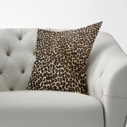 Warren Reed - Designer Leopard Hide Print Cushions in Brown - Size: 60 cm x 60 cm - thumbnail 2