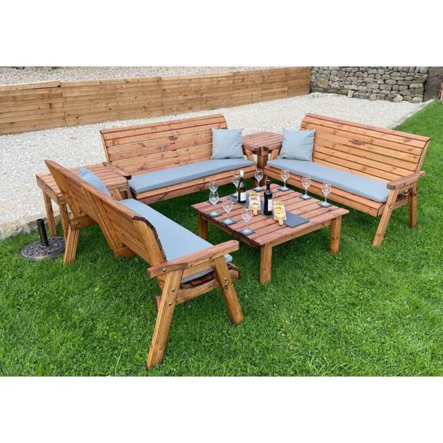 Charles Taylor Nine Seater Balmoral Deluxe Garden Furniture Set - Fully Assembled in Brown - image 1
