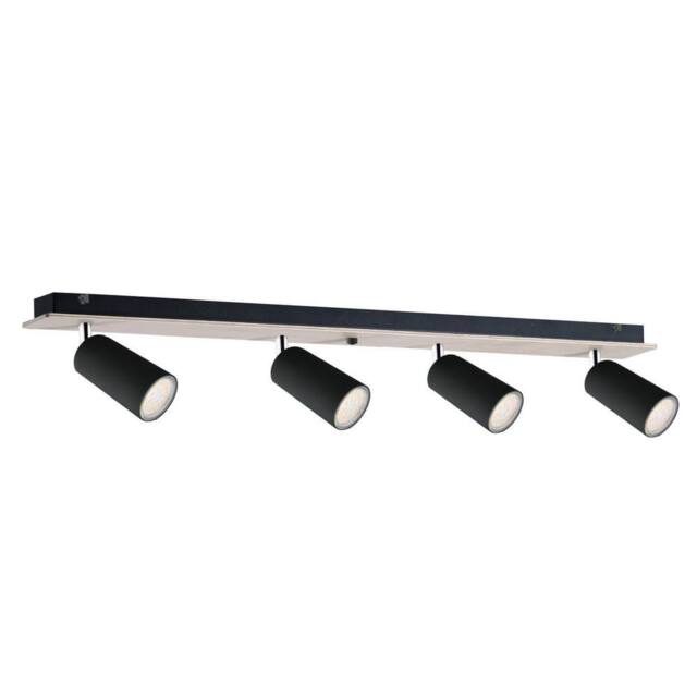 Netlighting Eye Ceiling Spotlight Bar Black Wood 60cm 4x GU10