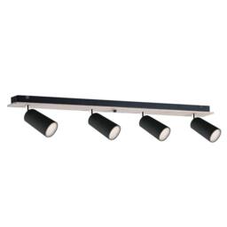 Netlighting Eye Ceiling Spotlight Bar Black Wood 60cm 4x GU10