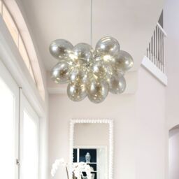 Garwarm 3 Light Dimmable Glass Globe Chandelier in Yellow - thumbnail 4