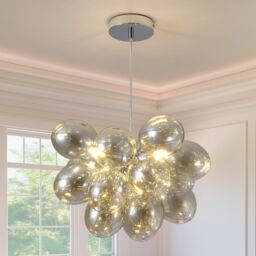 Garwarm 3 Light Dimmable Glass Globe Chandelier in Yellow - thumbnail 6