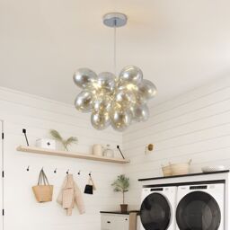Garwarm 3 Light Dimmable Glass Globe Chandelier in Yellow - thumbnail 2