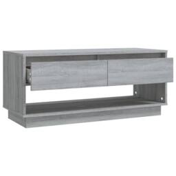 Berkfield Home TV Cabinet Grey Sonoma 102x41x44 cm Engineered Wood - Size: 102 x 41 x 44 cm - thumbnail 8