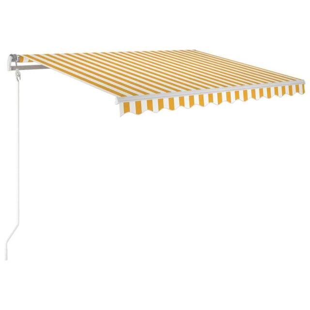 Berkfield Home Manual Retractable Awning 350x250 cm Yellow & White - image 1