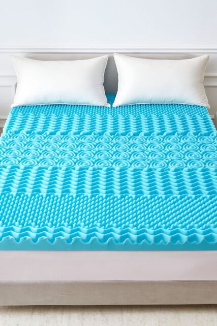 Ezysleep 5cm Cooling 7 Zone Memory Foam Mattress Topper in Blue - Size: King - image 1