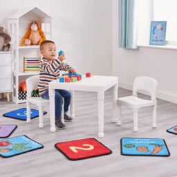 Liberty House Toys Plastic Table & 2 Chair Set in White - thumbnail 1