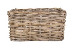 Red Hamper Rattan Rectangular Grey Rattan Storage Baskets - Size: Large - thumbnail 3